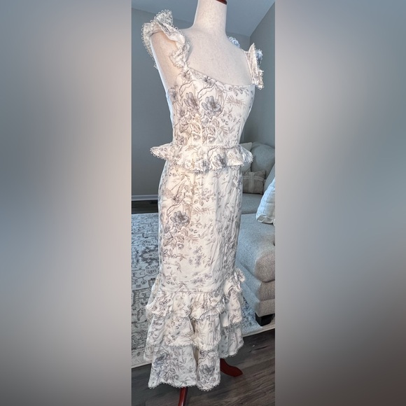 V Chapman The Violet Dress Linen Blend in Blue Murano Size 8 - Picture 14 of 14